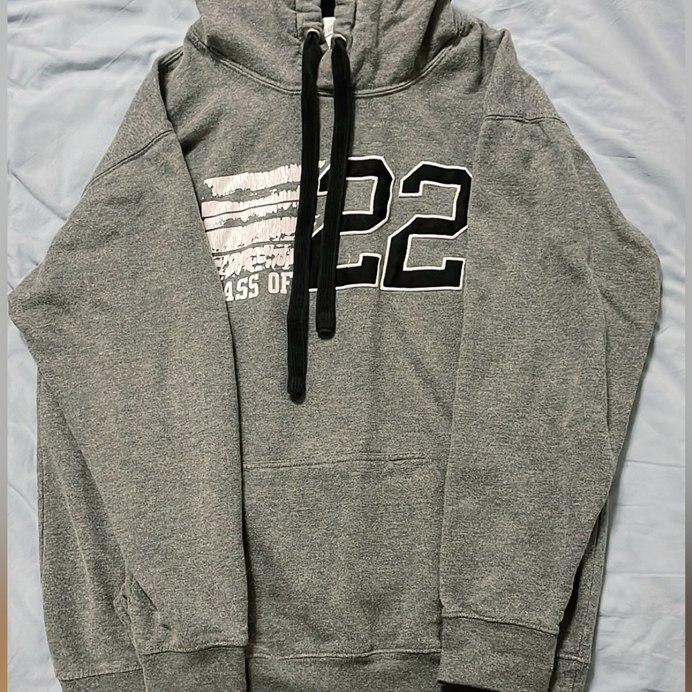 Casual Gray Hoodie with Black Accents